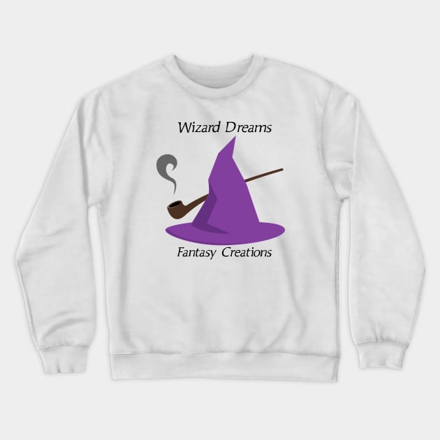 Wizard Dreams Fantasy Creations Wizard Hat Logo Crewneck Sweatshirt by WizardDreamsFantasyCreations